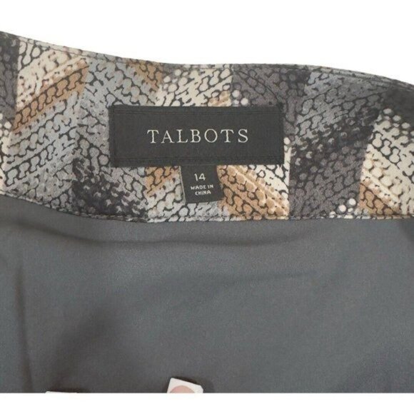 Talbots Women SZ 14 Multicolored Pleated Chevron Print Skirt Midi Length Casual - Picture 2 of 9